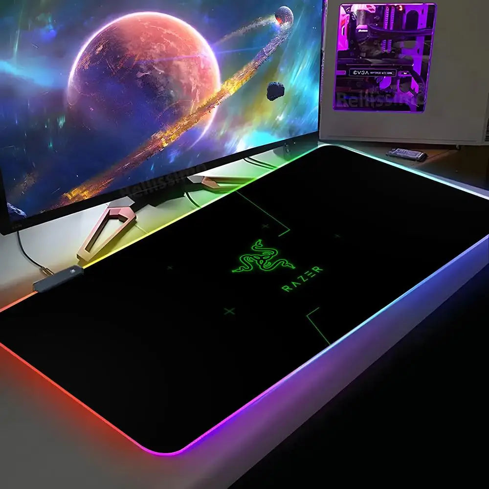 Razer Mouse Pad XXL RGB Gaming Mouse Pad HD Gamer Accessories Large LED Light MousePads PC Carpet With Backlit