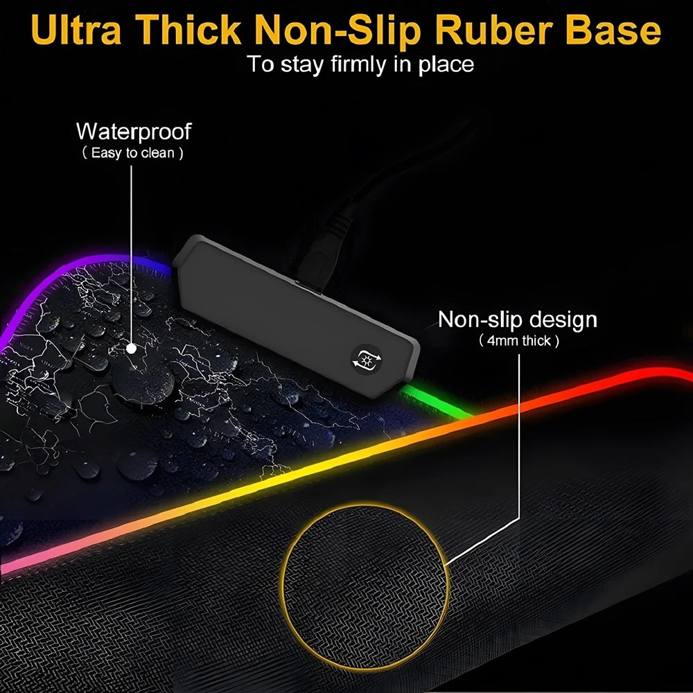 Razer Mouse Pad XXL RGB Gaming Mouse Pad HD Gamer Accessories Large LED Light MousePads PC Carpet With Backlit