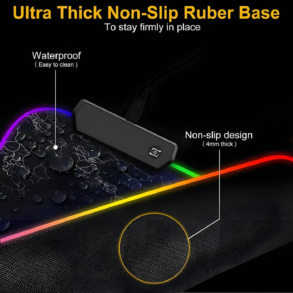Razer Mouse Pad XXL RGB Gaming Mouse Pad HD Gamer Accessories Large LED Light MousePads PC Carpet With Backlit