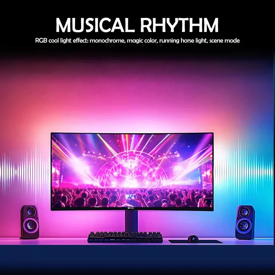 Smart Gaming LED Strip Lights 24-34 Inch Computer Screen Backlight USB PC LED Backlight for Gaming Room Atmosphere Decoration