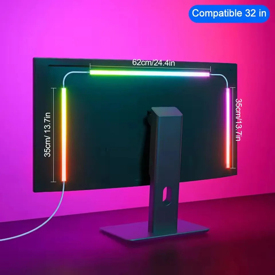 Smart Gaming LED Strip Lights 24-34 Inch Computer Screen Backlight USB PC LED Backlight for Gaming Room Atmosphere Decoration