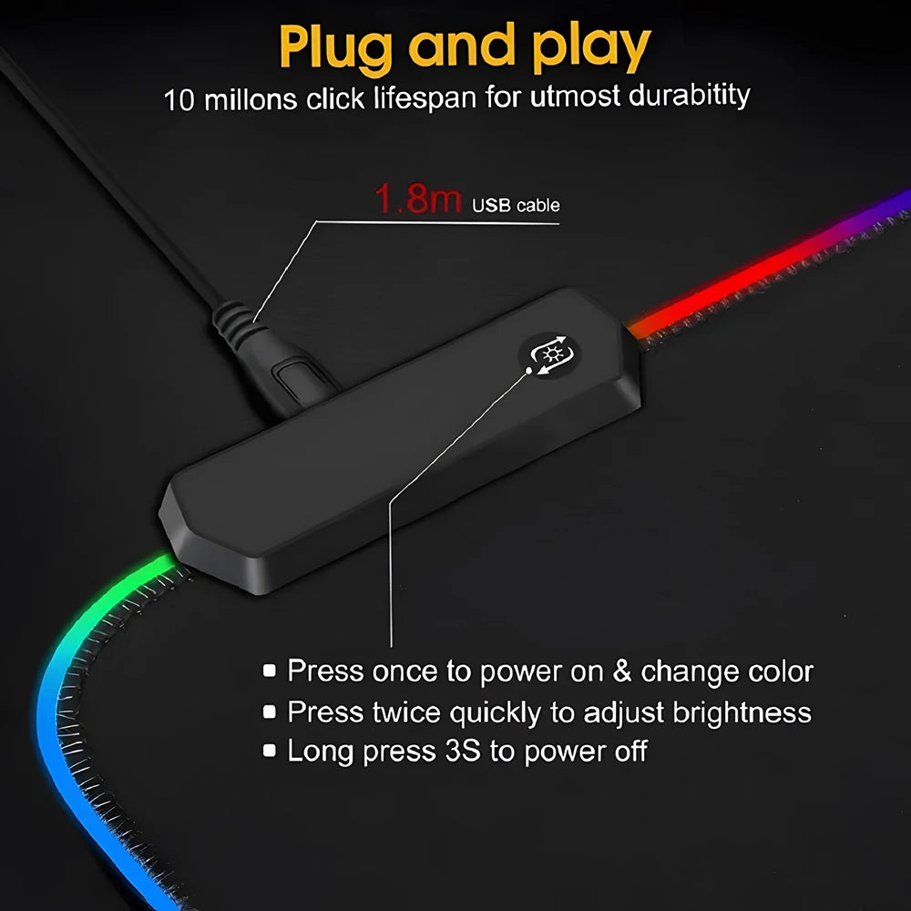 Razer Mouse Pad XXL RGB Gaming Mouse Pad HD Gamer Accessories Large LED Light MousePads PC Carpet With Backlit