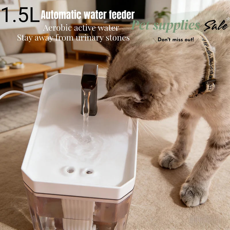 Automatic Pet Water Fountain – 1.5L Filter Dispenser
