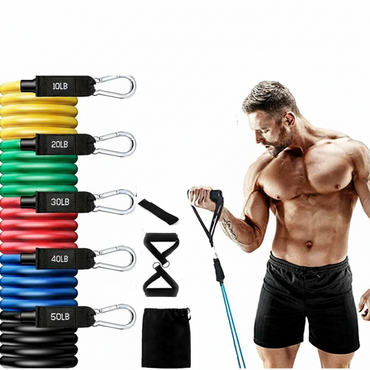 Resistance Band Set 11 Pcs – 150 LBS Home Gym Strength Training & Physical Therapy